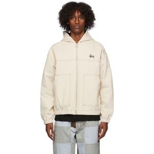stussy canvas zip up jacket